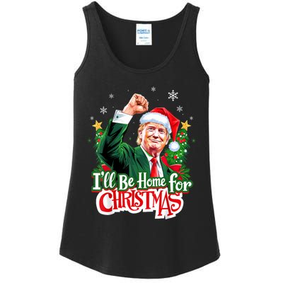 ILl Be Home For Christmas Funny Trump Santa 2024 Christmas Ladies Essential Tank