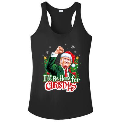 ILl Be Home For Christmas Funny Trump Santa 2024 Christmas Ladies PosiCharge Competitor Racerback Tank