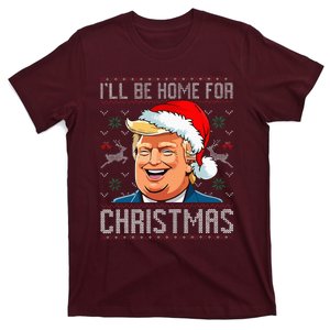 ILl Be Home For Christmas Funny Santa Claus Trump 2024 T-Shirt