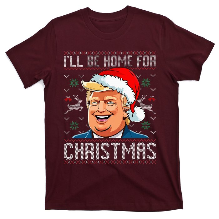 ILl Be Home For Christmas Funny Santa Claus Trump 2024 T-Shirt