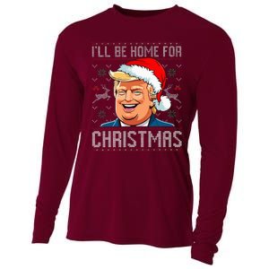 ILl Be Home For Christmas Funny Santa Claus Trump 2024 Cooling Performance Long Sleeve Crew