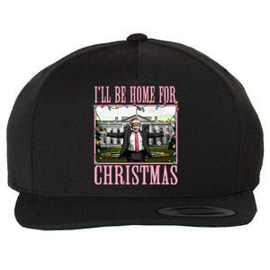 ILl Be Home For Christmas Funny Santa Claus Trump 2024 Wool Snapback Cap