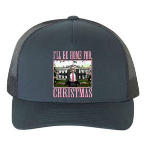 ILl Be Home For Christmas Funny Santa Claus Trump 2024 Yupoong Adult 5-Panel Trucker Hat