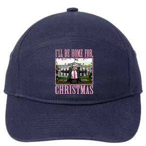 ILl Be Home For Christmas Funny Santa Claus Trump 2024 7-Panel Snapback Hat