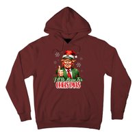 ILl Be Home For Christmas Funny Santa Claus Trump 2024 Hoodie