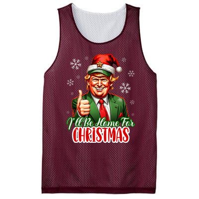 ILl Be Home For Christmas Funny Santa Claus Trump 2024 Mesh Reversible Basketball Jersey Tank