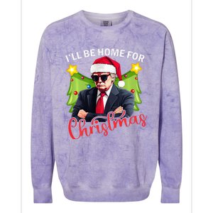 ILl Be Home For Christmas Santa Claus Trump 2024 Colorblast Crewneck Sweatshirt