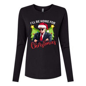 ILl Be Home For Christmas Santa Claus Trump 2024 Womens Cotton Relaxed Long Sleeve T-Shirt