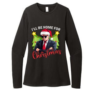 ILl Be Home For Christmas Santa Claus Trump 2024 Womens CVC Long Sleeve Shirt