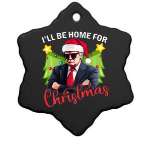 ILl Be Home For Christmas Santa Claus Trump 2024 Ceramic Star Ornament