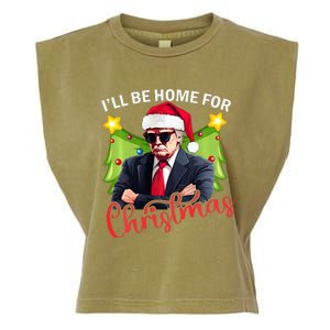 ILl Be Home For Christmas Santa Claus Trump 2024 Garment-Dyed Women's Muscle Tee