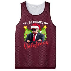 ILl Be Home For Christmas Santa Claus Trump 2024 Mesh Reversible Basketball Jersey Tank