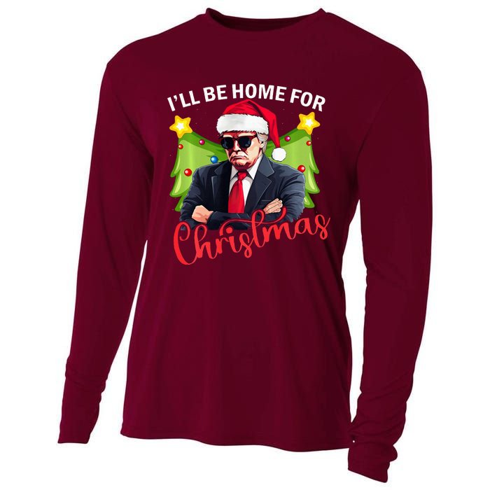 ILl Be Home For Christmas Santa Claus Trump 2024 Cooling Performance Long Sleeve Crew