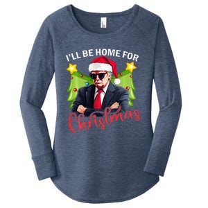 ILl Be Home For Christmas Santa Claus Trump 2024 Women's Perfect Tri Tunic Long Sleeve Shirt