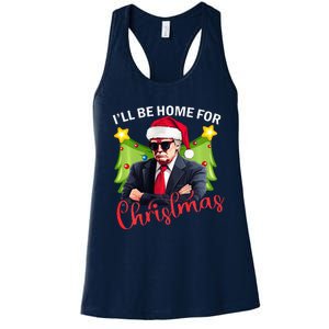 ILl Be Home For Christmas Santa Claus Trump 2024 Women's Racerback Tank