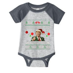 ILl Be Home For Christmas Ugly Sweaters Funny Trump 47 Xmas Infant Baby Jersey Bodysuit