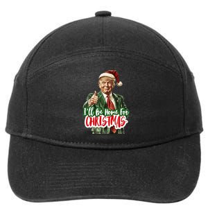 ILl Be Home For Christmas Funny Santa Claus Trump 2024 7-Panel Snapback Hat