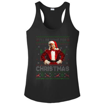 ILl Be Home For Christmas Xmas Trump Pajamas Holiday Santa Ladies PosiCharge Competitor Racerback Tank