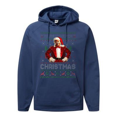 ILl Be Home For Christmas Xmas Trump Pajamas Holiday Santa Performance Fleece Hoodie