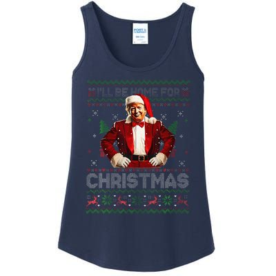 ILl Be Home For Christmas Xmas Trump Pajamas Holiday Santa Ladies Essential Tank