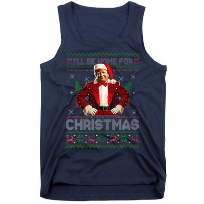 ILl Be Home For Christmas Xmas Trump Pajamas Holiday Santa Tank Top