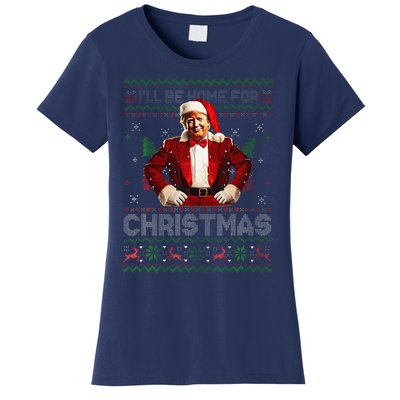 ILl Be Home For Christmas Xmas Trump Pajamas Holiday Santa Women's T-Shirt