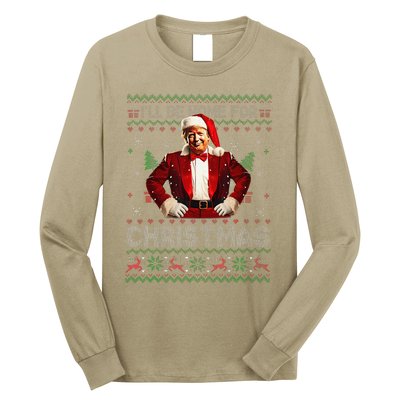 ILl Be Home For Christmas Xmas Trump Pajamas Holiday Santa Long Sleeve Shirt