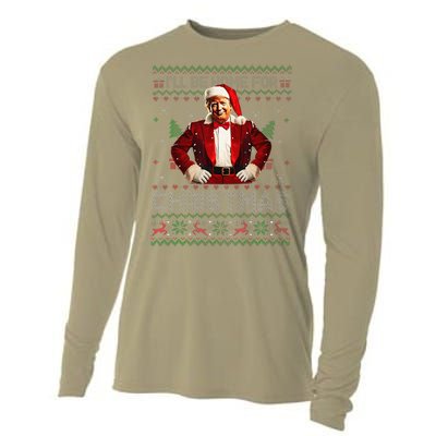 ILl Be Home For Christmas Xmas Trump Pajamas Holiday Santa Cooling Performance Long Sleeve Crew