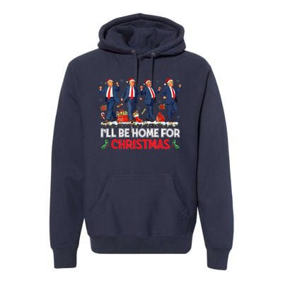 ILl Be Home For Christmas Santa Funny Trump Xmas Pajamas Premium Hoodie