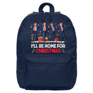 ILl Be Home For Christmas Santa Funny Trump Xmas Pajamas 16 in Basic Backpack