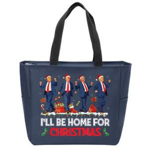 ILl Be Home For Christmas Santa Funny Trump Xmas Pajamas Zip Tote Bag