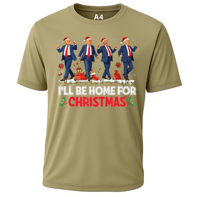 ILl Be Home For Christmas Santa Funny Trump Xmas Pajamas Cooling Performance Crew T-Shirt