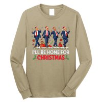 ILl Be Home For Christmas Santa Funny Trump Xmas Pajamas Long Sleeve Shirt