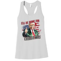 ILl Be Home For Christmas Funny Santa Trump Xmas Pajamas Women's Racerback Tank