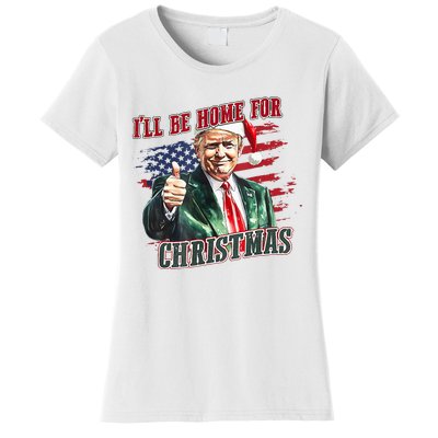 ILl Be Home For Christmas Funny Santa Trump Xmas Pajamas Women's T-Shirt