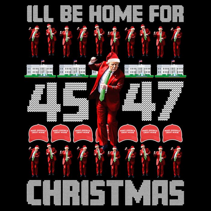 ILl Be Home For Christmas Donald Trump 4547 Maga Trump Dance Ugly Christmas Cooling Performance Crew T-Shirt
