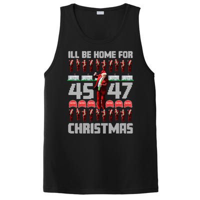 ILl Be Home For Christmas Donald Trump 4547 Maga Trump Dance Ugly Christmas PosiCharge Competitor Tank