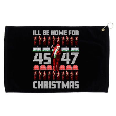 ILl Be Home For Christmas Donald Trump 4547 Maga Trump Dance Ugly Christmas Grommeted Golf Towel