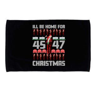 ILl Be Home For Christmas Donald Trump 4547 Maga Trump Dance Ugly Christmas Microfiber Hand Towel