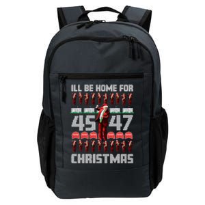 ILl Be Home For Christmas Donald Trump 4547 Maga Trump Dance Ugly Christmas Daily Commute Backpack