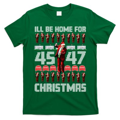ILl Be Home For Christmas Donald Trump 4547 Maga Trump Dance Ugly Christmas T-Shirt