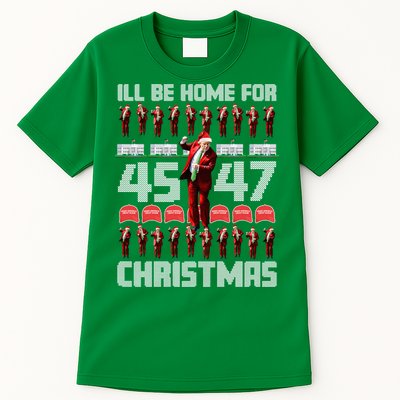 ILl Be Home For Christmas Donald Trump 4547 Maga Trump Dance Ugly Christmas Tall T-Shirt