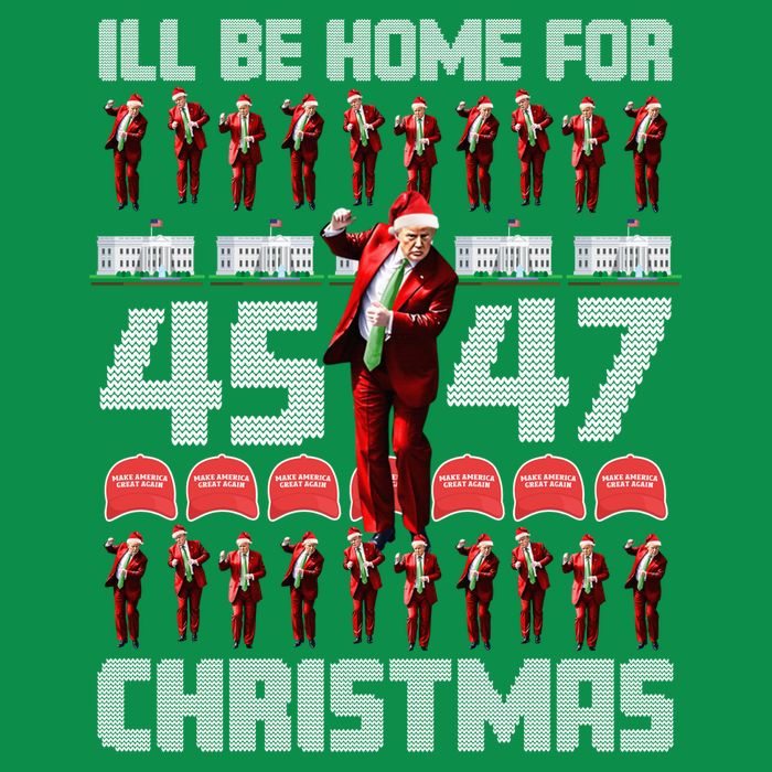 ILl Be Home For Christmas Donald Trump 4547 Maga Trump Dance Ugly Christmas Toddler T-Shirt