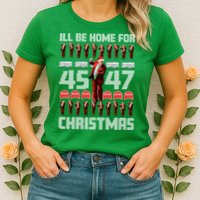 ILl Be Home For Christmas Donald Trump 4547 Maga Trump Dance Ugly Christmas Womens T-Shirt