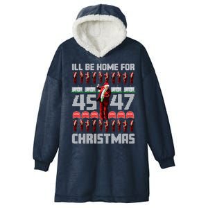 ILl Be Home For Christmas Donald Trump 4547 Maga Trump Dance Ugly Christmas Hooded Wearable Blanket