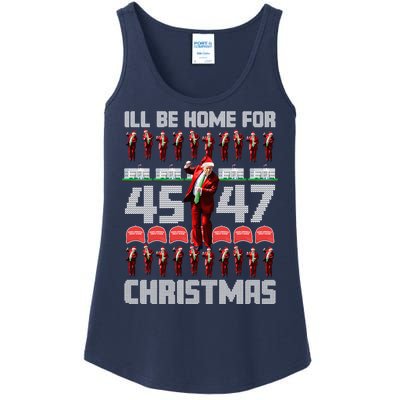 ILl Be Home For Christmas Donald Trump 4547 Maga Trump Dance Ugly Christmas Ladies Essential Tank