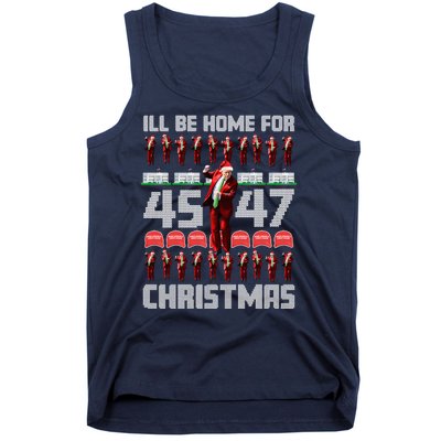 ILl Be Home For Christmas Donald Trump 4547 Maga Trump Dance Ugly Christmas Tank Top