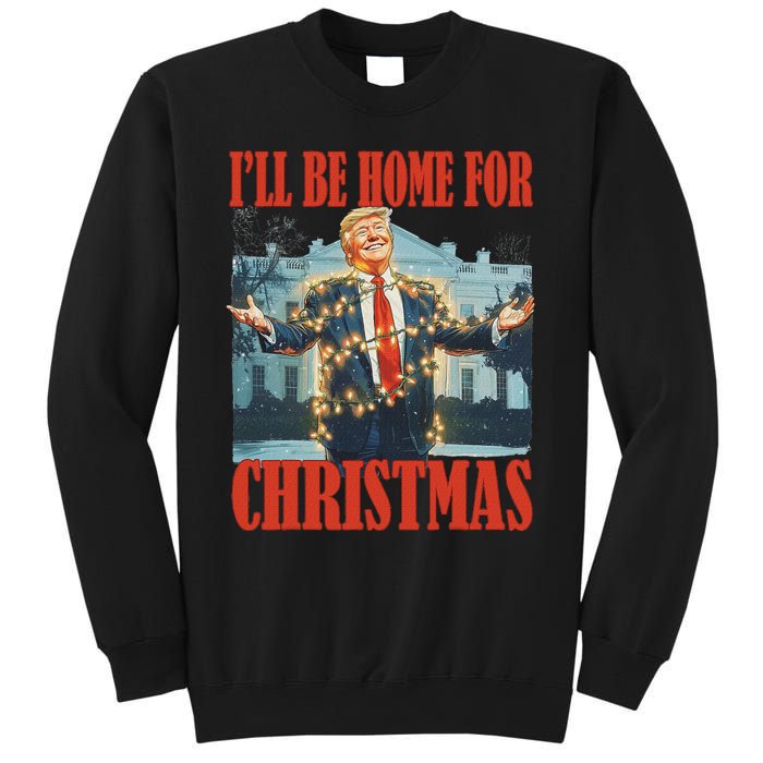 ILl Be Home For Christmas Santa Funny Trump Xmas Pajamas Sweatshirt