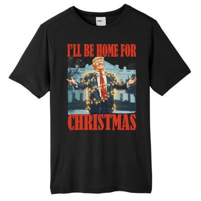 ILl Be Home For Christmas Santa Funny Trump Xmas Pajamas Tall Fusion ChromaSoft Performance T-Shirt