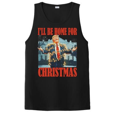 ILl Be Home For Christmas Santa Funny Trump Xmas Pajamas PosiCharge Competitor Tank